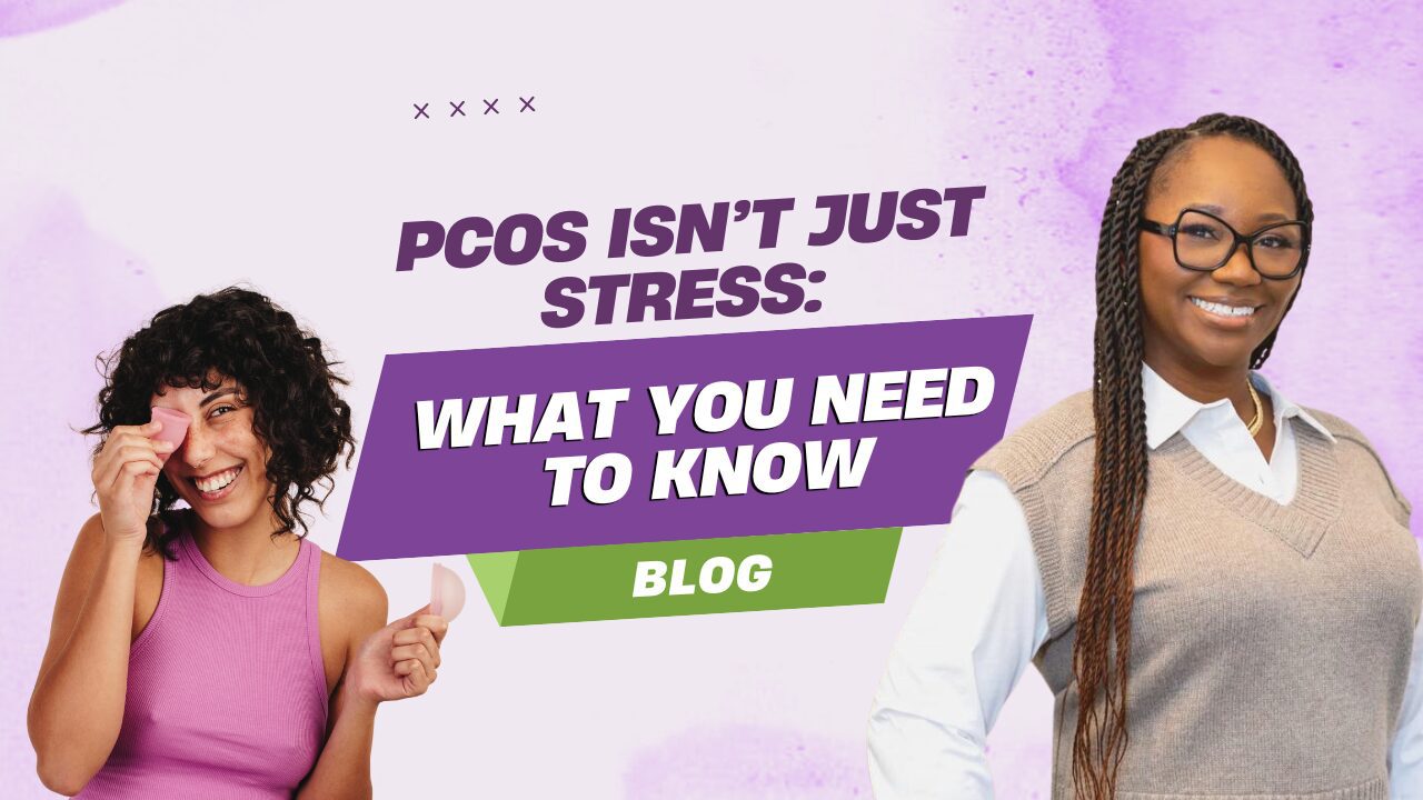 Smiling women with PCOS awareness blog graphic